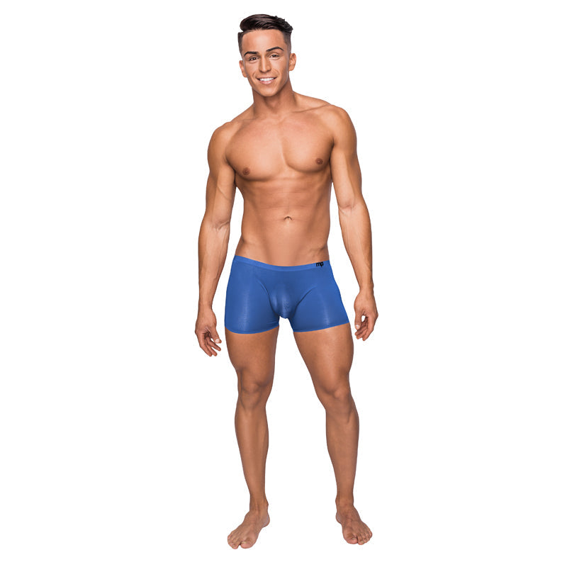 Male Power Seamless Sleek Short Blue Sheer Pouch Xlarge - Fantasies Boutique