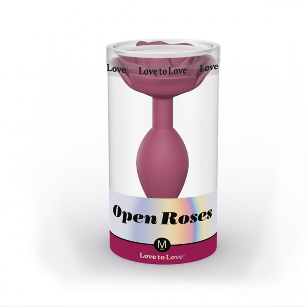 Love to Love Open Roses Silicone Anal Plug Plum Star M - Fantasies Boutique