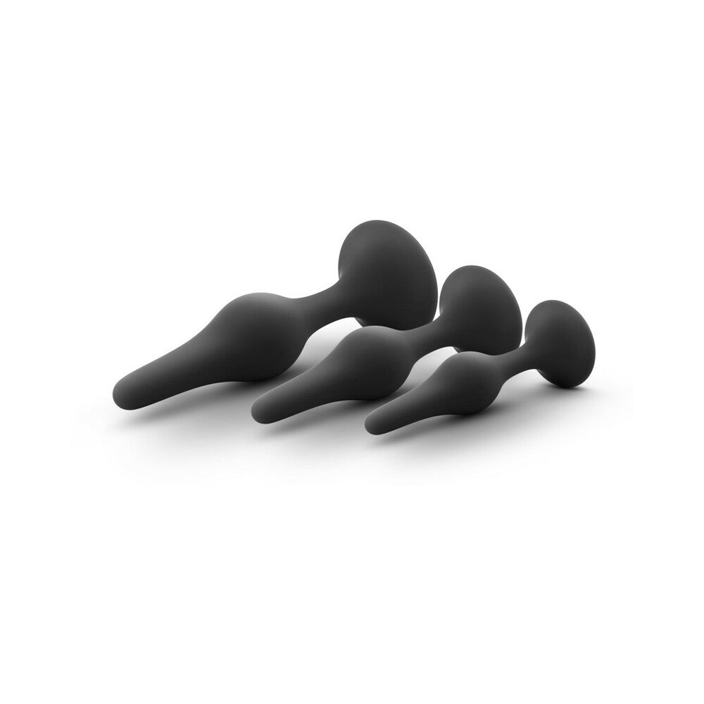 Blush Luxe 3-Piece Silicone Beginner Plug Kit Black - Fantasies Boutique