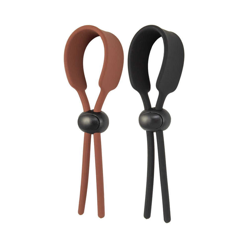 Cock Loops Adjustable Cock Ties Brown & Black - Fantasies Boutique