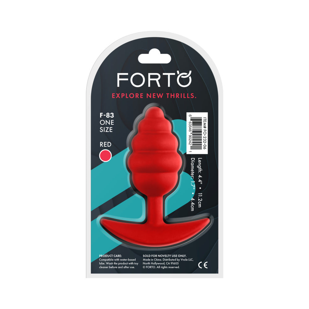 Forto F-83 Spiral Silicone Anal Plug Red