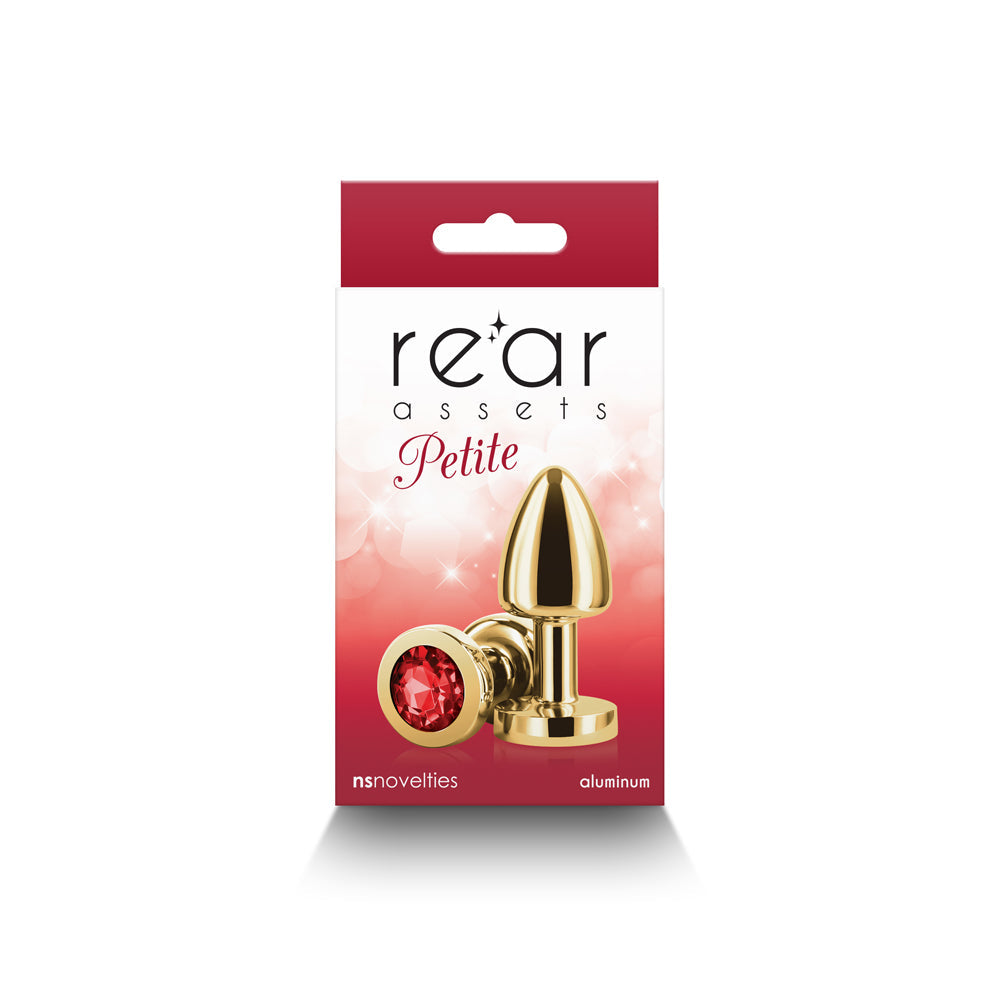 Rear Assets Petite Metal Anal Plug Gold/Red - Fantasies Boutique