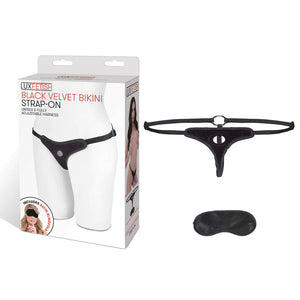 Lux Fetish Black Velvet Bikini Strap-On - Fantasies Boutique