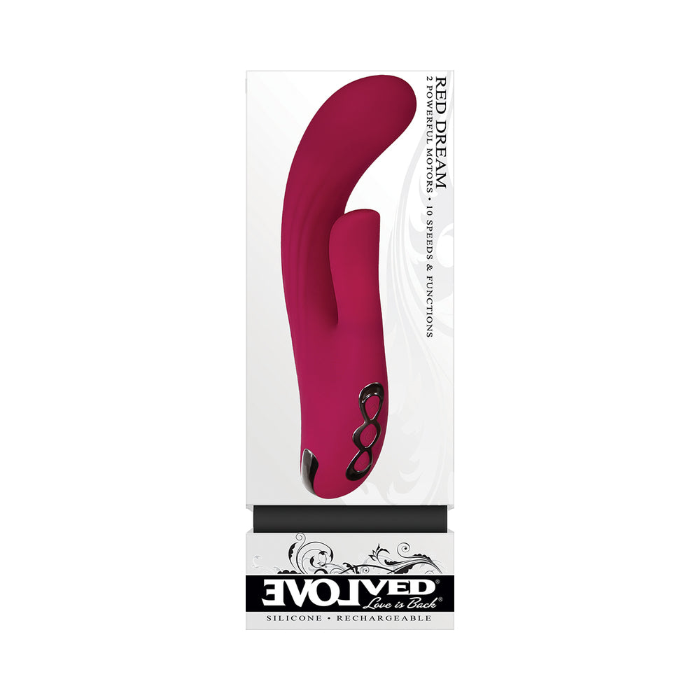 Evolved Red Dream Rechargeable Silicone Dual Stimulator - Fantasies Boutique
