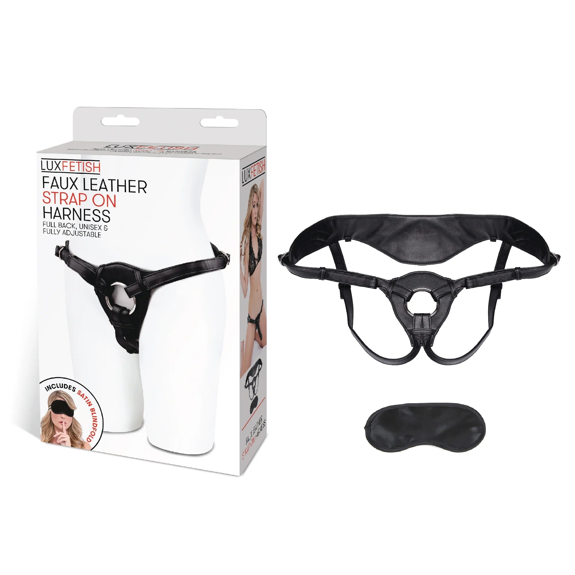 Lux Fetish Patent Leather Strap-On Harness Black - Fantasies Boutique