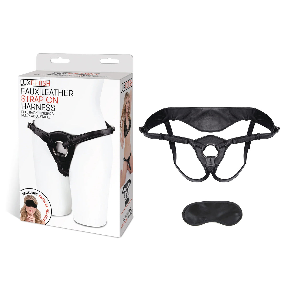 Lux Fetish Patent Leather Strap-On Harness Black - Fantasies Boutique
