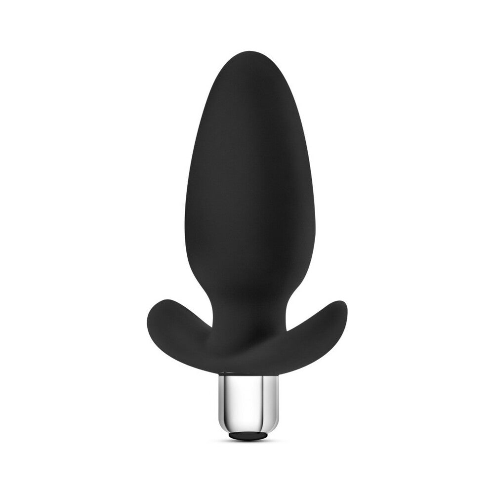 Luxe Little Thumper Vibrating Silicone Anal Plug Black - Fantasies Boutique