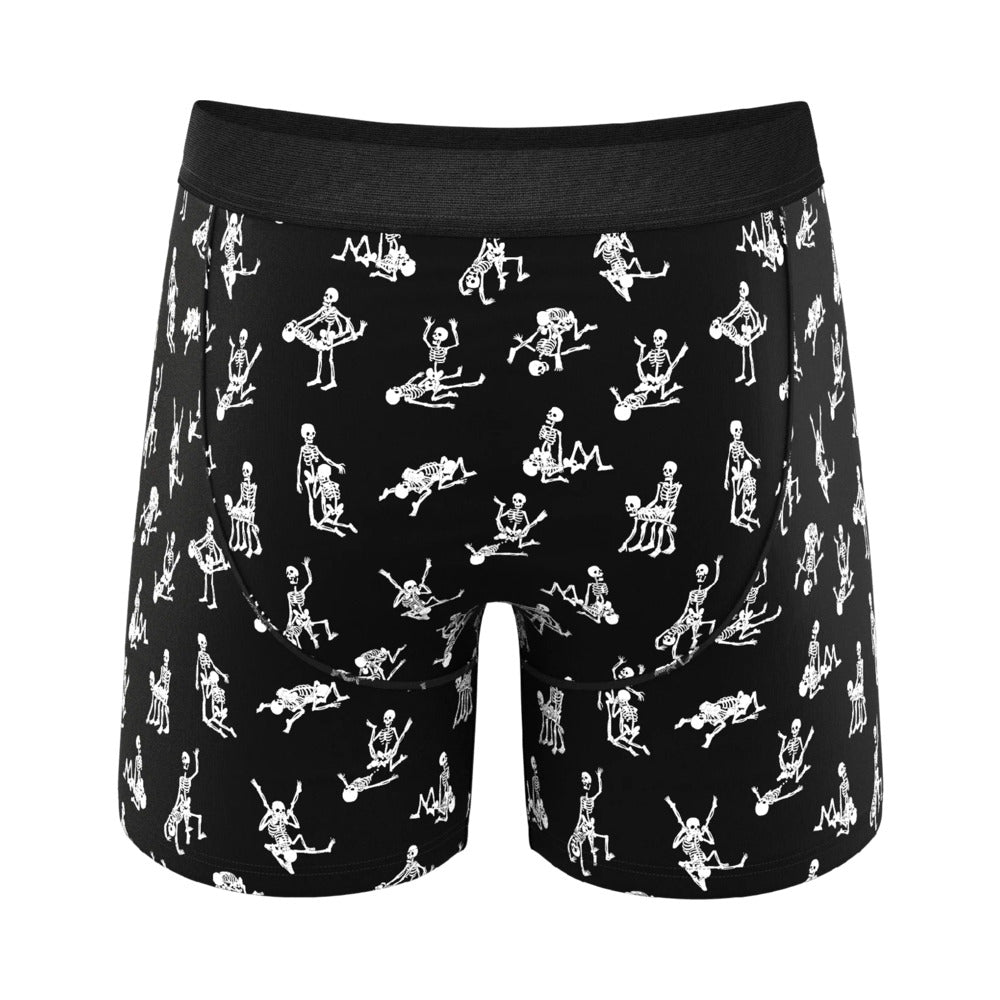 Shinesty The Bare Back Bones Glow-in-the-Dark Skeletons Ball Hammock Pouch Underwear with Fly S