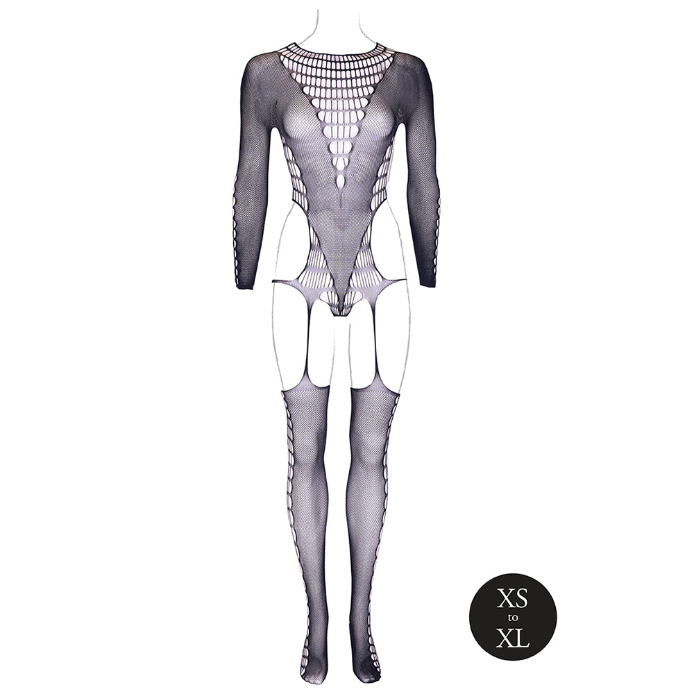 Le Desir Shade Kalyke XXIII Bodystocking with Turtleneck Black O/S - Fantasies Boutique