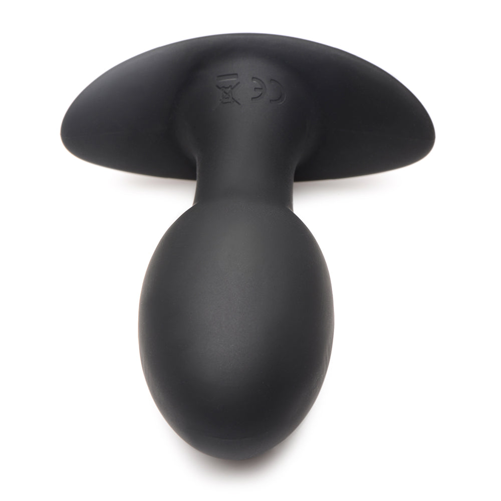 Curve Toys Rooster Rumbler Vibrating Silicone Anal Plug Medium Black - Fantasies Boutique