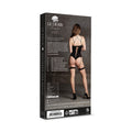Le Desir Shade Metis XVI Bodysuit with Garters & Crossed Neckline Black O/S