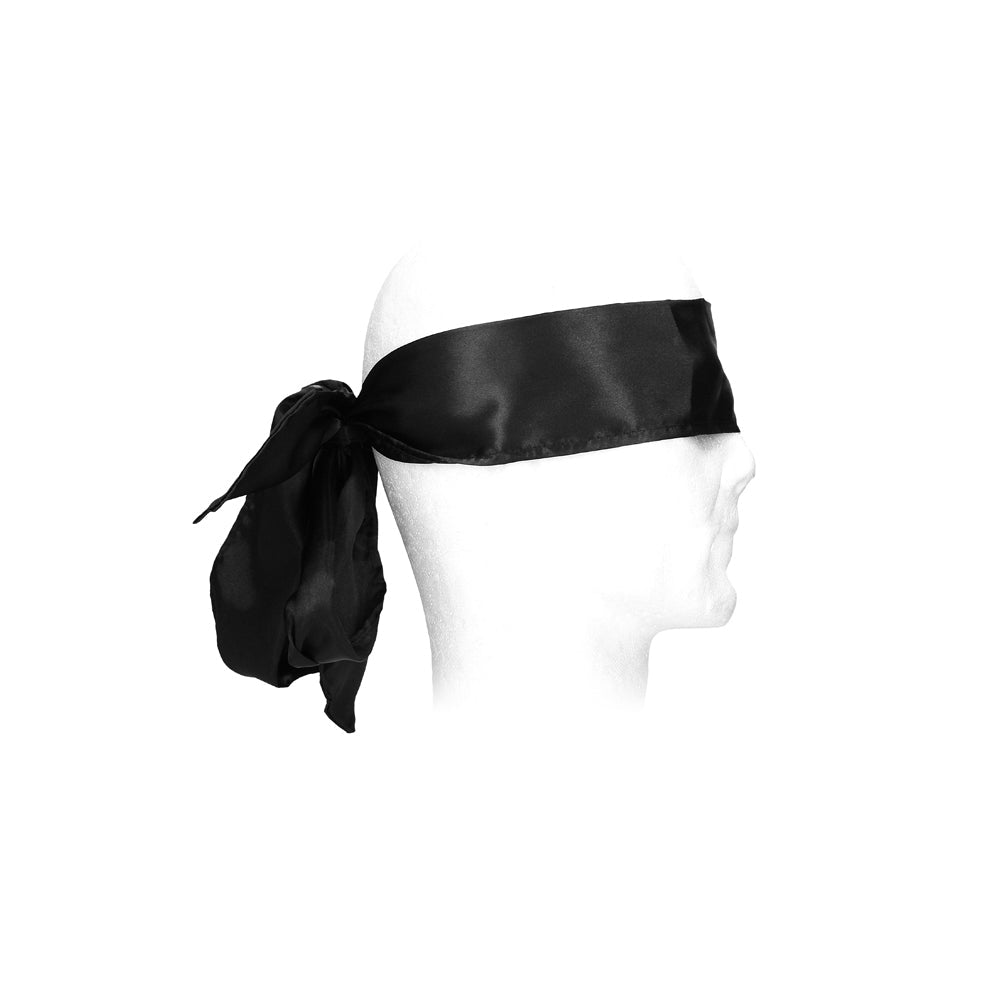 Ouch! Black & White Bondage Silky Ribbon Black - Fantasies Boutique