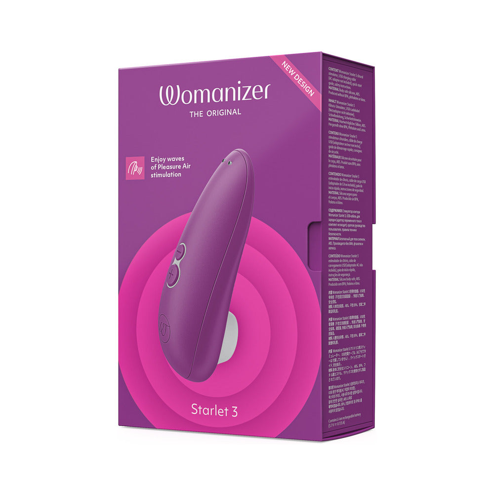 Womanizer Starlet 3 Rechargeable Silicone Compact Pleasure Air Clitoral Stimulator Violet - Fantasies Boutique