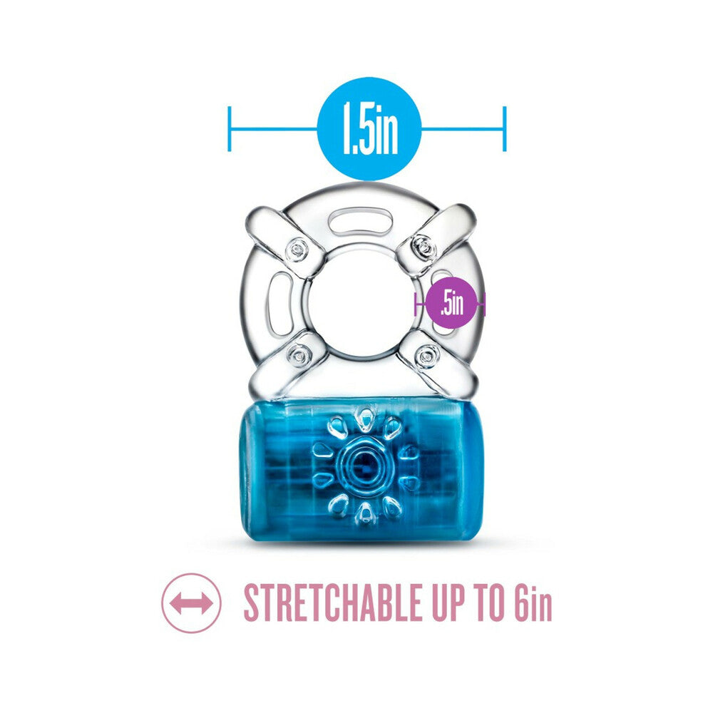 Blush Play with Me Pleaser Rechargeable Vibrating C-Ring Blue - Fantasies Boutique