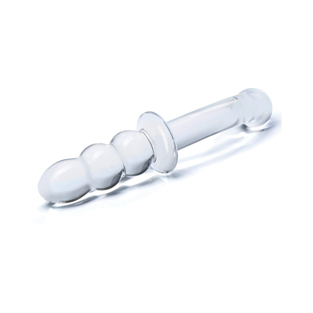 Glas 8 in. Ribbed G-Spot Glass Dildo - Fantasies Boutique