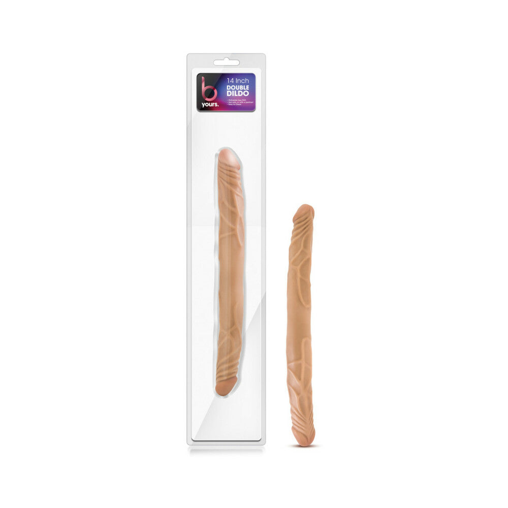 Blush B Yours 14 in. Double Dildo Tan - Fantasies Boutique