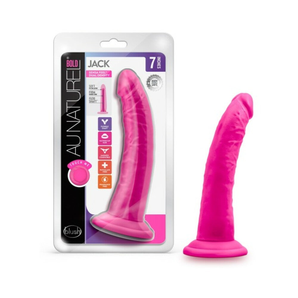 Blush Au Naturel Bold Jack 7 in. Posable Dual Density Dildo with Suction Cup Pink - Fantasies Boutique