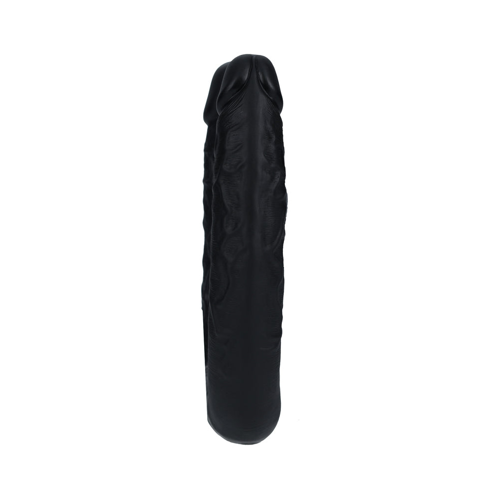 RealRock 9 in. U-Shaped Double Dildo Black - Fantasies Boutique