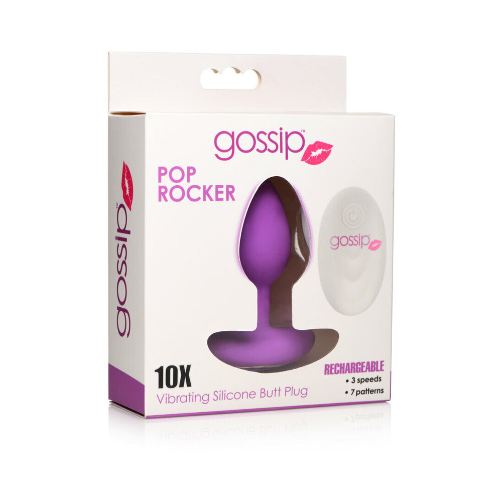 Curve Toys Gossip Pop Rocker Rechargeable Remote-Controlled Silicone Vibrating Anal Plug Violet - Fantasies Boutique
