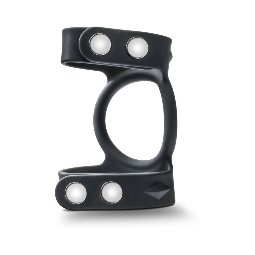 Performance VS8 Silicone Double Cock & Ball Strap Black - Fantasies Boutique