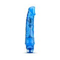 B Yours Vibe 6 Realistic 9.25 in. Vibrating Dildo Blue - Fantasies Boutique