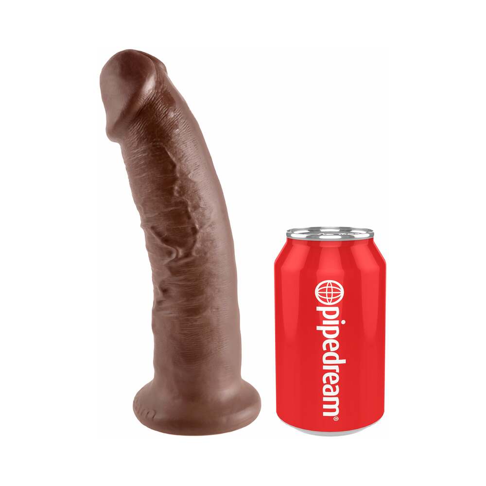 King Cock 9 in. Cock Realistic Dildo With Suction Cup Brown - Fantasies Boutique