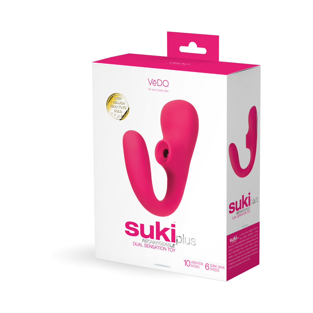 VeDO Suki Plus Rechargeable Dual Sonic Vibe Foxy Pink - Fantasies Boutique