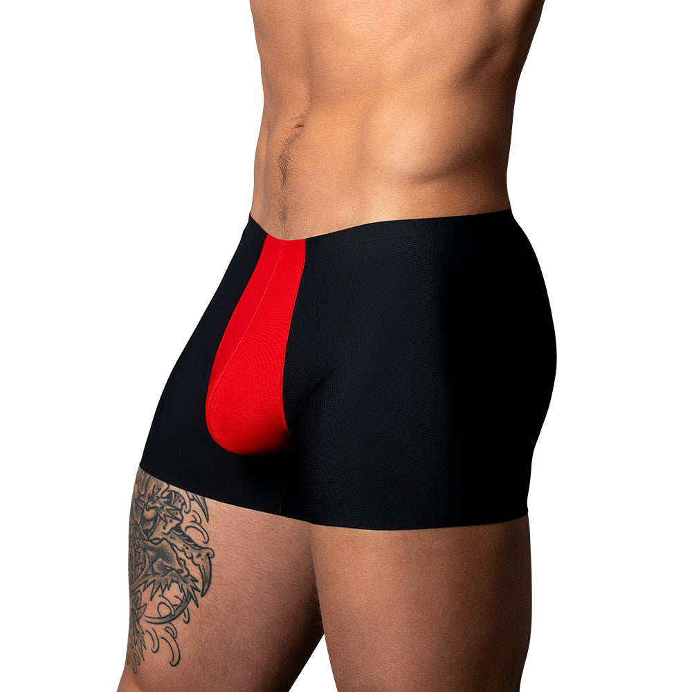 Male Power Hot Mesh Pouch Short Black/Red M