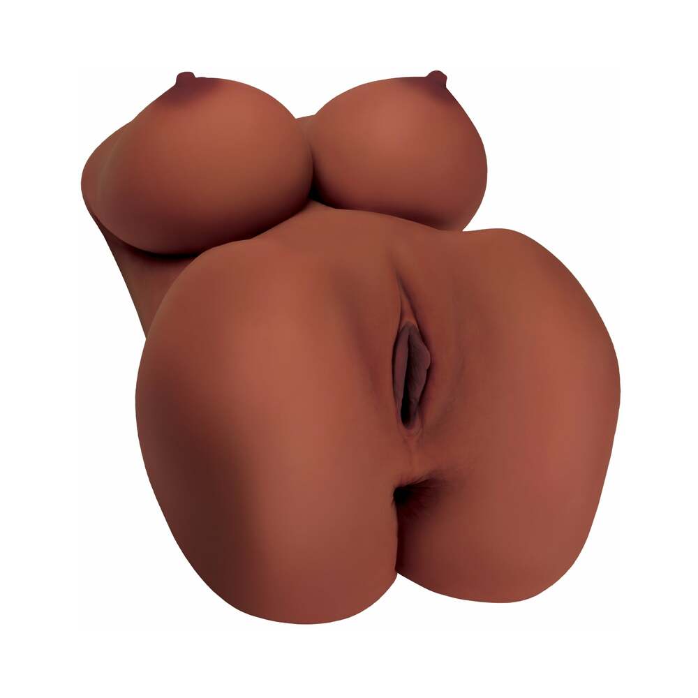 PDX Plus EZ Bang Torso Dual Entry Masturbator Brown - Fantasies Boutique