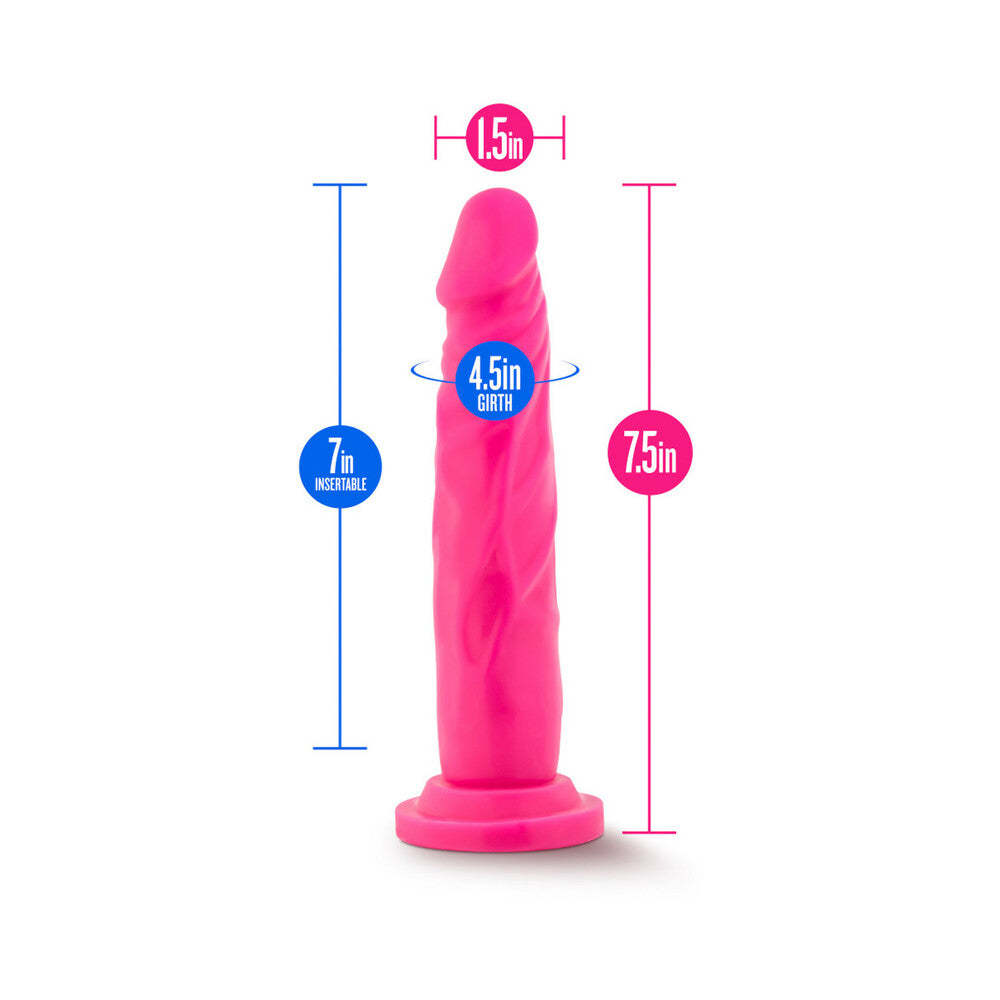 Neo 7.5 in. Dual Density Dildo Neon Pink - Fantasies Boutique
