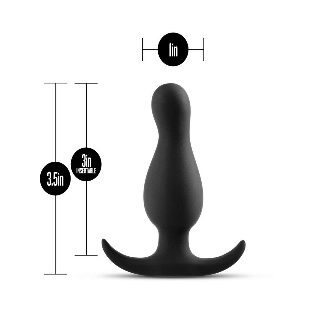 Anal Adventures Platinum Silicone Curve Plug Black - Fantasies Boutique