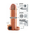 Fantasy X-tensions Vibrating Real Feel 2 in. Extension With Ball Strap Beige - Fantasies Boutique