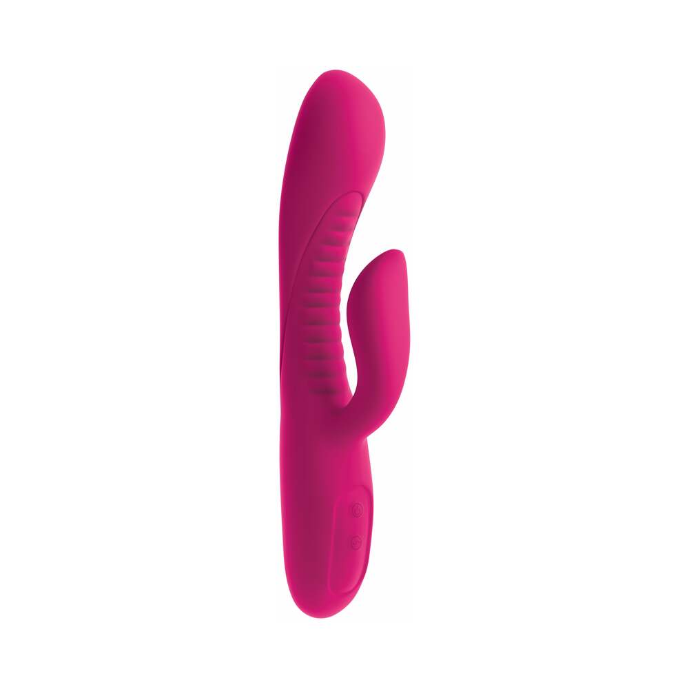 Pipedream Ultimate Rabbits No. 2 Rechargeable Silicone Dual Stimulation Vibrator Fuchsia - Fantasies Boutique