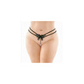 Fantasy Lingerie Zinnia Sequin Butterfly Strappy Pearl G-String Queen Size Black - Fantasies Boutique