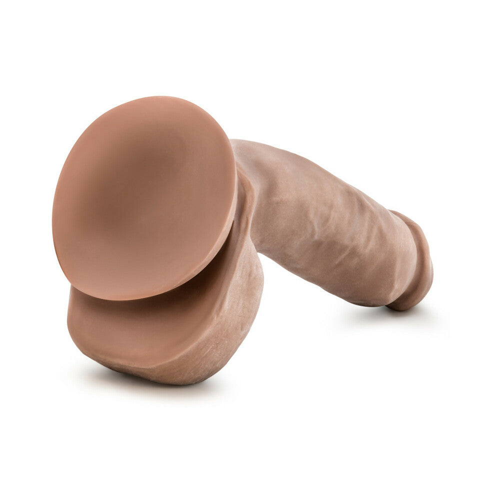 Au Naturel Macho 8.5 in. Posable Dual Density Dildo with Balls Tan - Fantasies Boutique