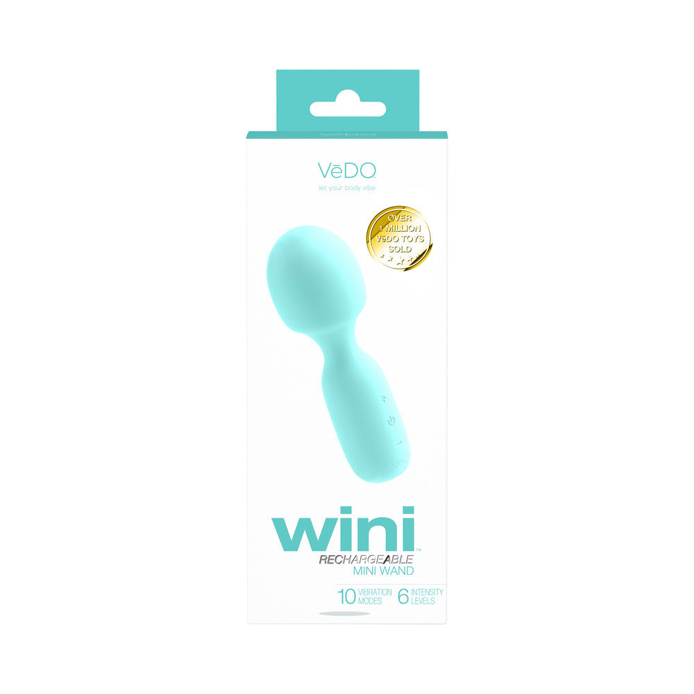 Vedo Wini Rechargeable Mini Wand Tease Me Turquoise - Fantasies Boutique