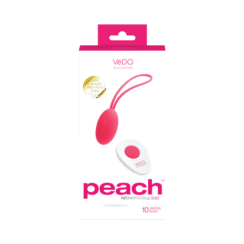 VeDO Peach Rechargeable Egg Vibe - Foxy Pink