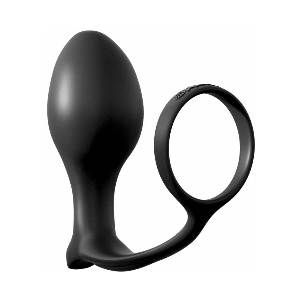 Pipedream Anal Fantasy Collection Silicone Ass-Gasm Cock Ring Advanced Plug Black - Fantasies Boutique