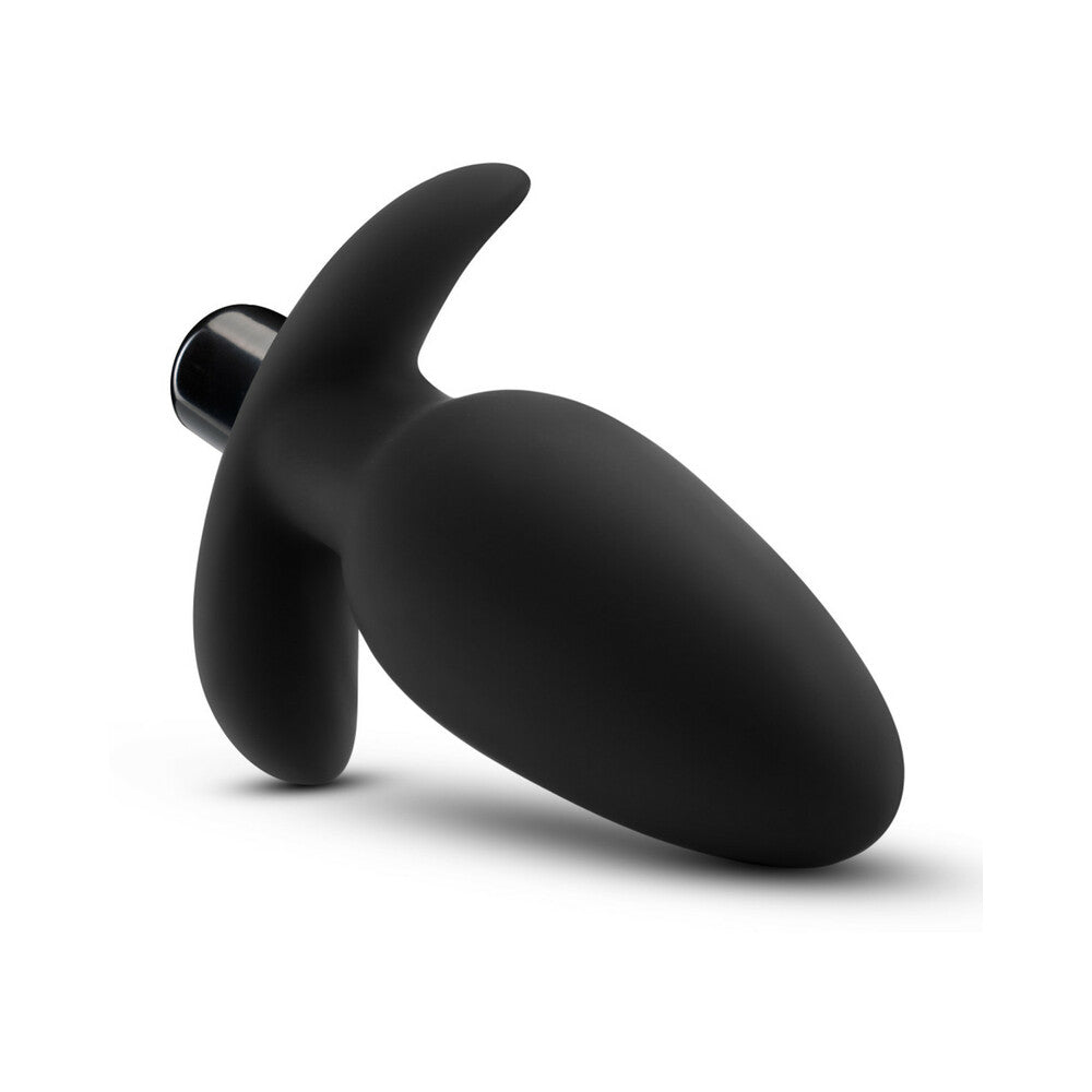 Anal Adventures Platinum Silicone Vibrating Saddle Plug Black - Fantasies Boutique