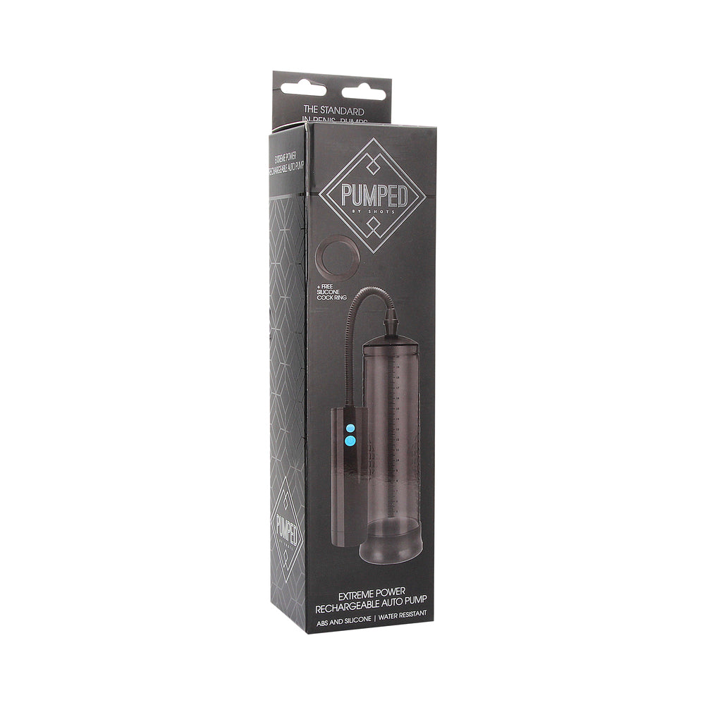 Shots Pumped Extreme Power Rechargeable Automatic Penis Pump Black - Fantasies Boutique