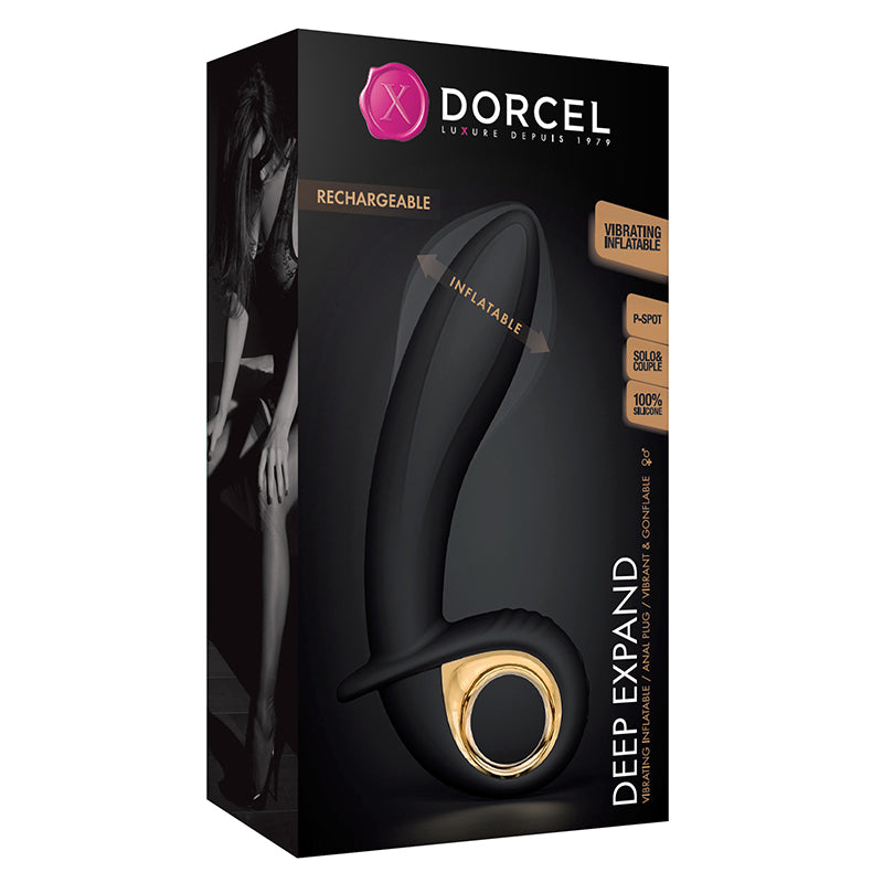 Dorcel Deep Expand Rechargeable Silicone Inflating Vibrator Black - Fantasies Boutique