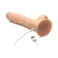 Curve Toys FLESHSTIXXX Rechargeable 8 in. Posable Vibrating Dildo with Balls & Suction Cup Beige - Fantasies Boutique