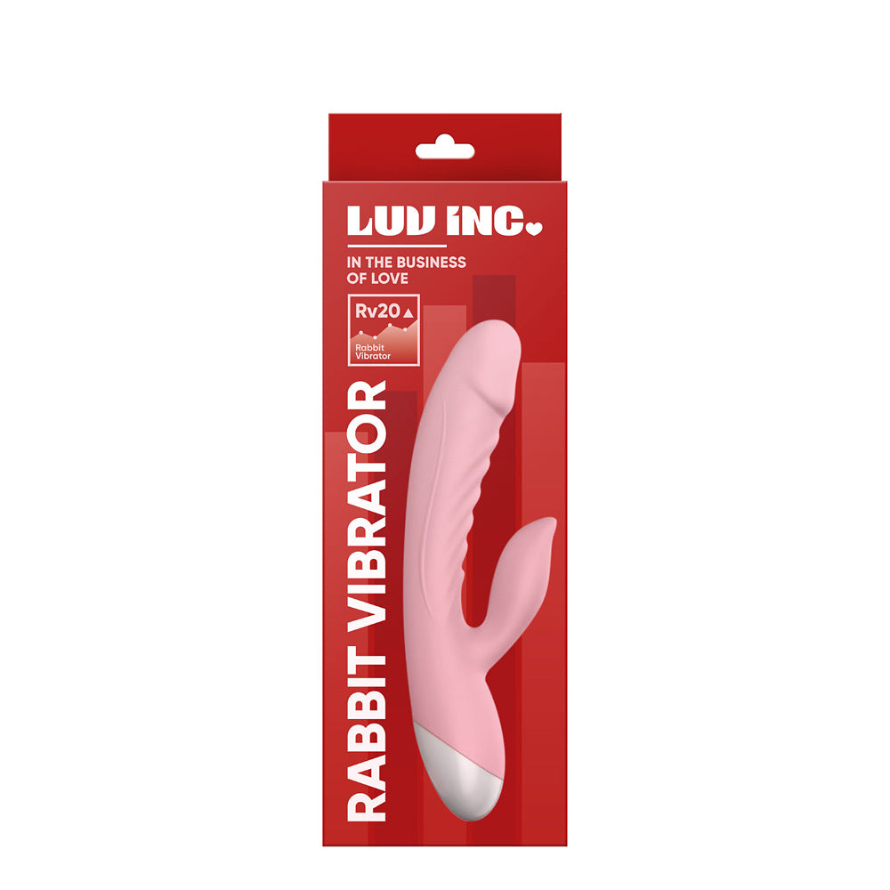 Luv Inc Rv20 Rabbit Vibrator Rechargeable Silicone Dual Stimulator Pink - Fantasies Boutique