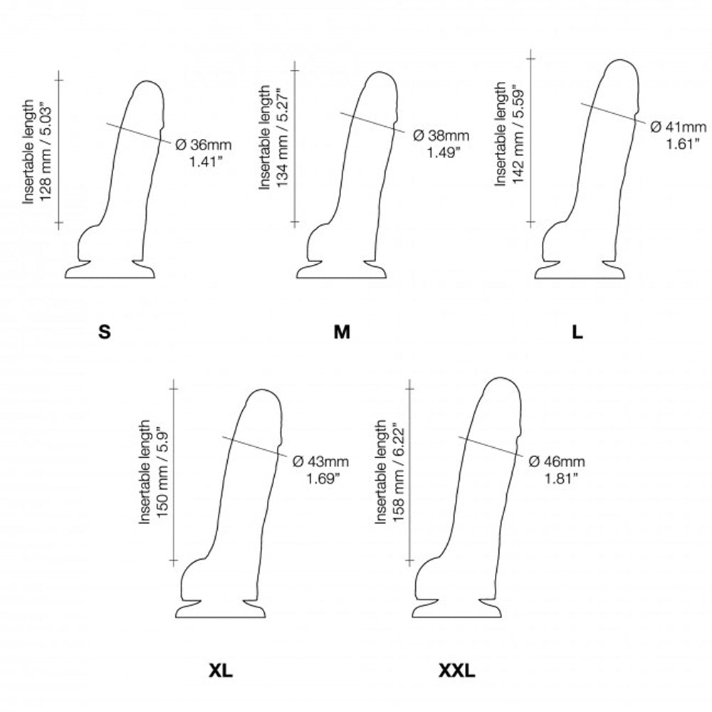 Strap-On-Me Realistic Collection Sliding Skin Dual-Density Silicone Dildo Black S - Fantasies Boutique