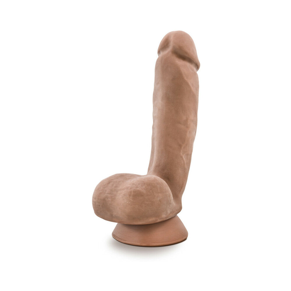 Au Naturel Macho 8.5 in. Posable Dual Density Dildo with Balls Tan - Fantasies Boutique