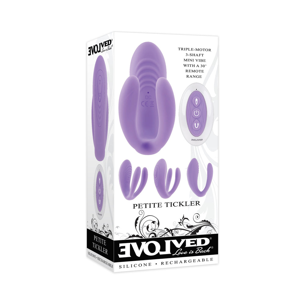 Evolved Petite Tickler Rechargeable Remote-Controlled Silicone Dual Stimulator Purple - Fantasies Boutique