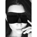 Ouch! Black & White Satin Curvy Eye Mask With Elastic Straps Blindfold Black - Fantasies Boutique