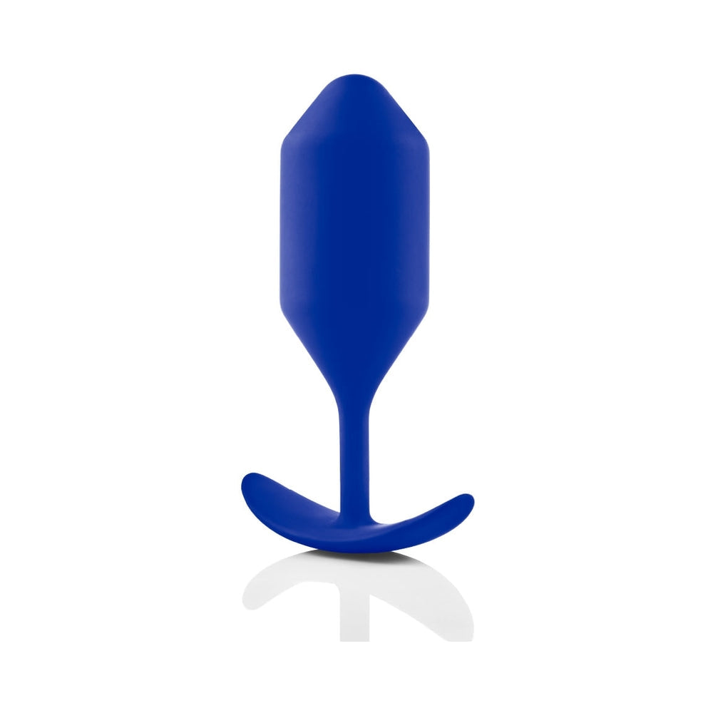 b-Vibe Snug Plug 4 Weighted Silicone Anal Plug Navy - Fantasies Boutique