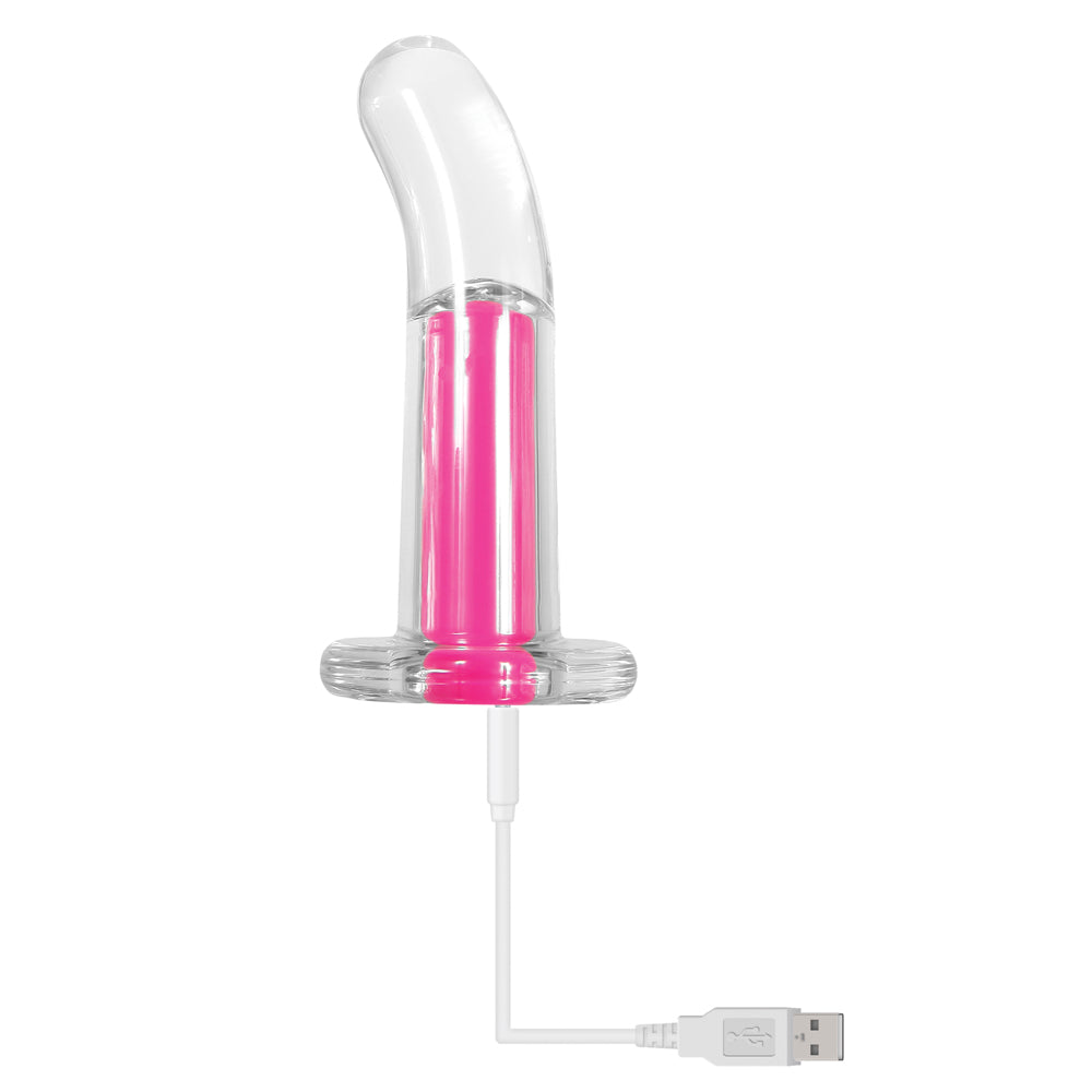Gender X Pink Paradise Rechargeable Remote-Controlled Vibrating Curved Anal Plug Clear/Pink - Fantasies Boutique