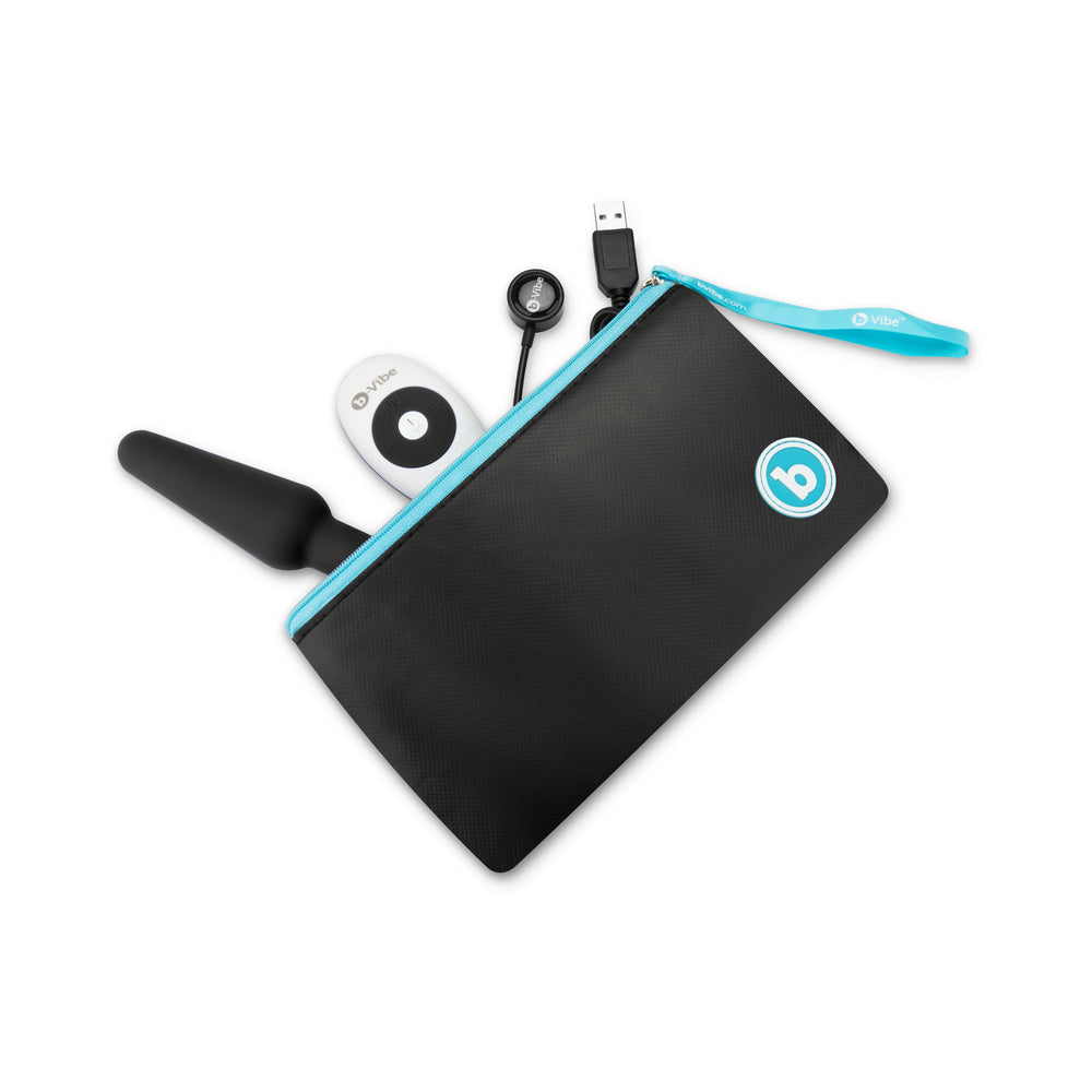 b-Vibe Trio Rechargeable Remote-Controlled Triple-Motor Vibrating Silicone Anal Plug Black - Fantasies Boutique